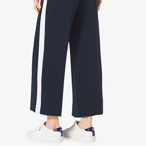 Michael Kors Cady Blue Tuxedo Stripe Ankle Pants Classy Sz 6 NWT - Picture 5 of 12